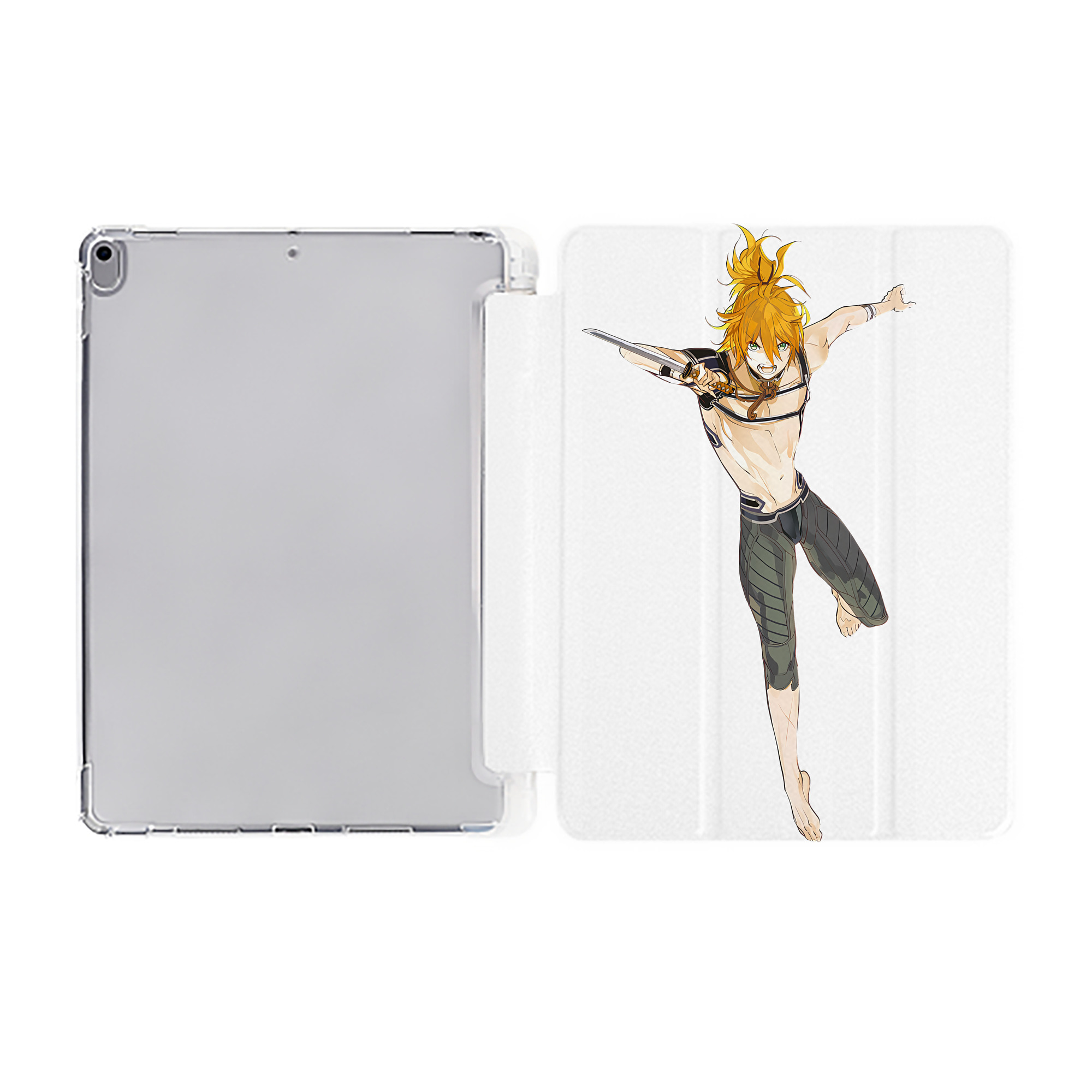 （画像用） 刀剣乱舞 Touken Ranbu IPad ケース ペン収納付き 三つ折りスタンド PUレザー×シリコン 対応機種9.5/10.5/10.9インチ